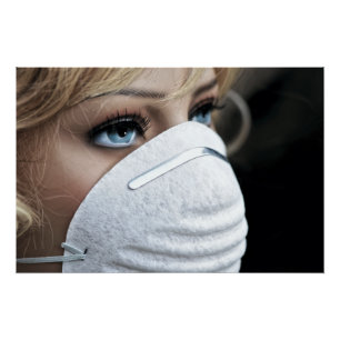 Poster Masque de protection contre le virus Corona