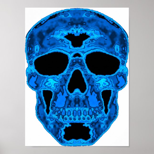 Poster Masque d'horreur du crâne bleu (Devant)