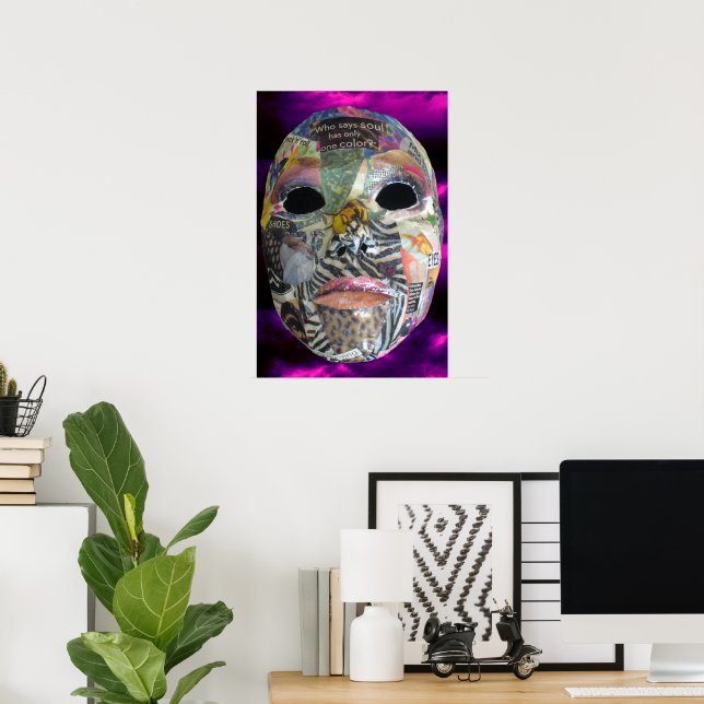 Poster Masque d'impression de l'âme de couleur (Bureau à domicile)