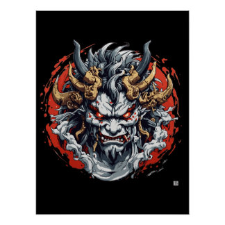 Poster Masque Hannya japonais