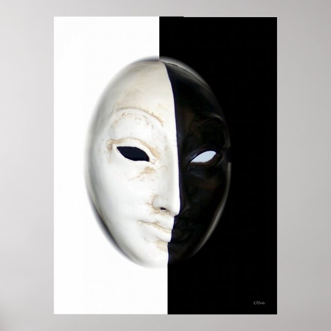Poster Masque (noir et blanc) (Devant)