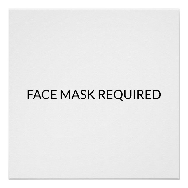 Poster Masque visage Requis noir et blanc simple (Devant)