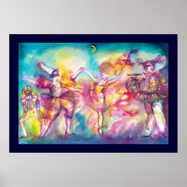 Poster MASQUERADE, Mardi Gras Masques, Danse, Musique (Devant)