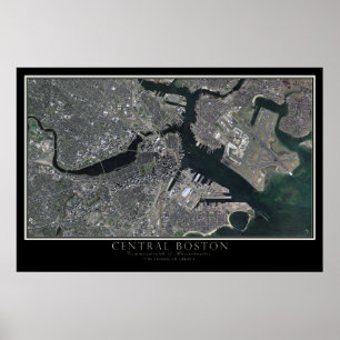 Poster Massachusetts Du Centre De Boston Par Satellite Sp