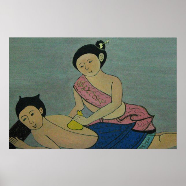Poster Massage thaïlandais traditionnel (Devant)