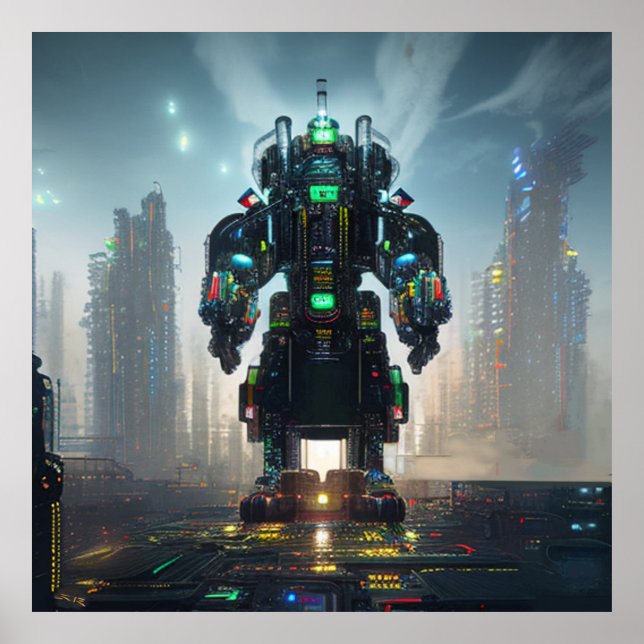 Poster mat de valeur Robot 4 (Devant)