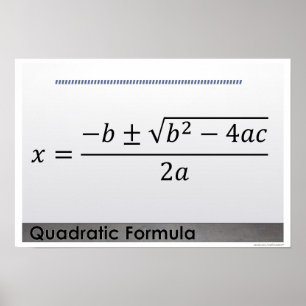 Poster math formule quadratique