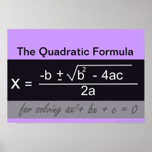 Poster math formule quadratique