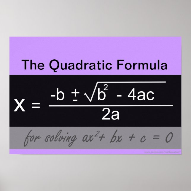 Poster math formule quadratique (Devant)