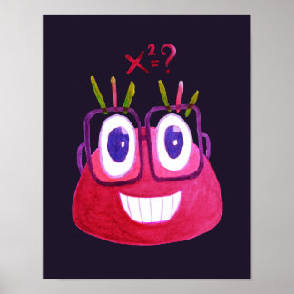 Poster Math Geek mignon algèbre mathématique enfants