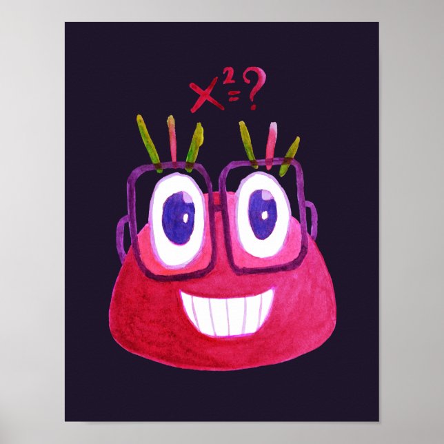 Poster Math Geek mignon algèbre mathématique enfants (Devant)