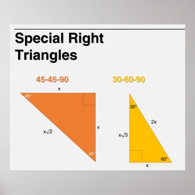 Poster Math Triangles Droit Spécial (Devant)
