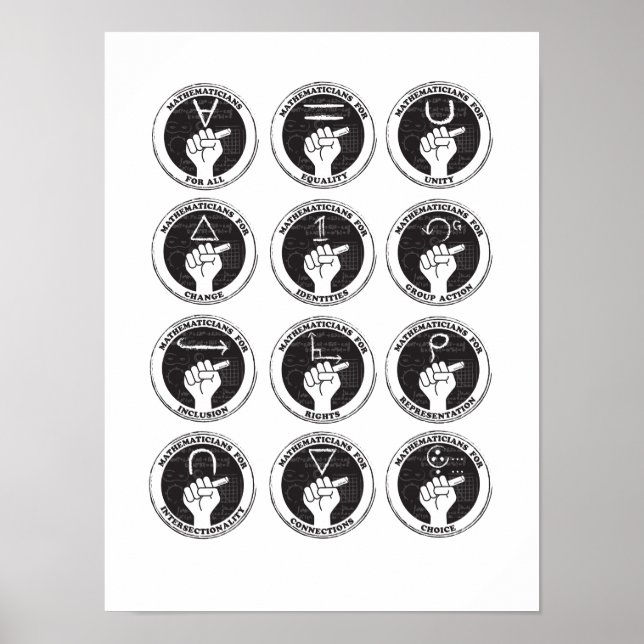 Poster Mathématiciens pour tous, Égalité, Unité... Affich (Devant)