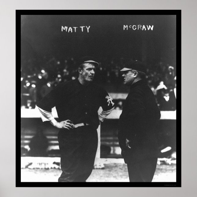 Poster Mathewson McGraw Giants Baseball 1913 (Devant)