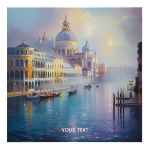 Poster Matin brumeux de Venise fantaisiste mignon