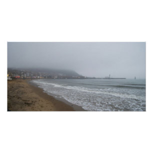 Poster Matin Brumeux sur la plage de South Bay, Scarborou