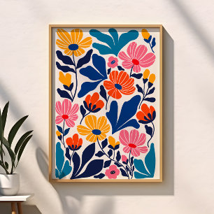 Poster Matisse Inspiré Abstrait Contemporain Floral