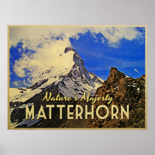 Poster Matterhorn Alpes Vintage