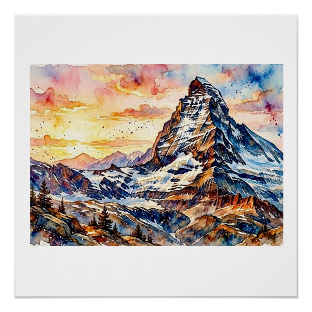 Poster Matterhorn au lever du soleil,  (Devant)