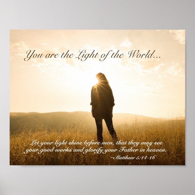 Poster Matthew 5 14-16 You are the Light of the World (Devant)