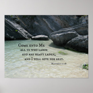 Poster Matthieu 11:28 Venez vers Moi, tous ceux qui trava