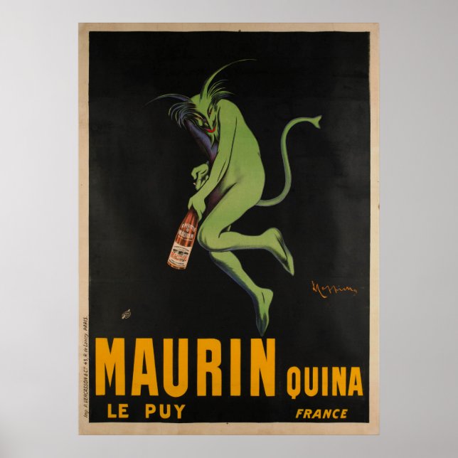 Poster Maurin Quina Cappiello Absinthe Apertif Vintage (Devant)