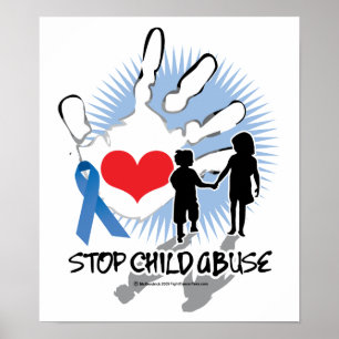 Poster Mauvais traitement à enfant Handprint