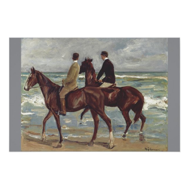 Poster Max Liebermann : Deux Cavaliers sur la Plage Art (Devant)