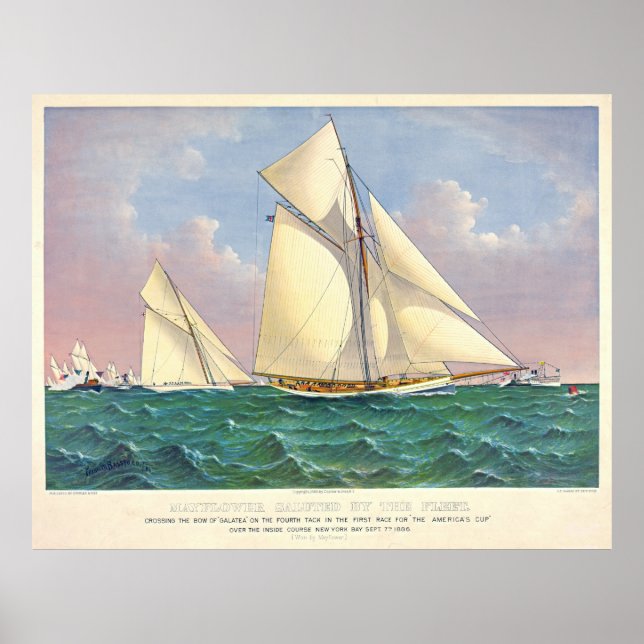 Poster Mayflower Beats Galatea 1886 (Devant)