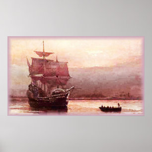 Poster Mayflower dans l'affiche du port d'Hudson