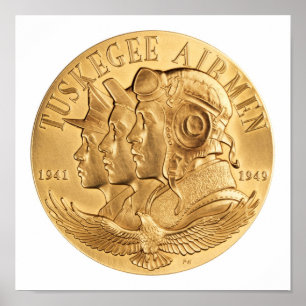 Poster Médaille d'or des aviateurs de Tuskegee