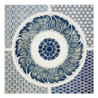 Médaillon Chinois : Chinoiserie Bleu Indigo