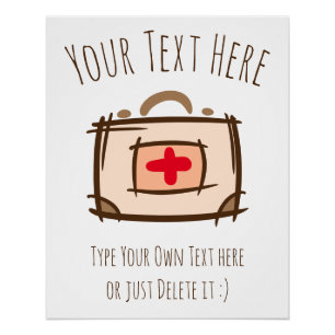 Poster Médecin, urgence, infirmière, Modèle-cadeau paramé