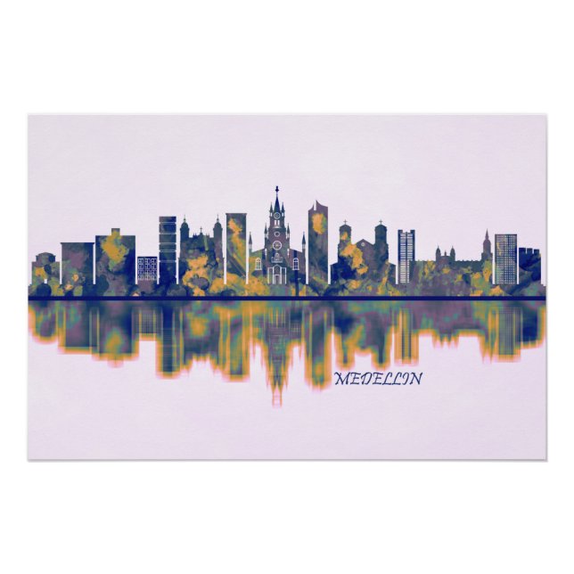 Poster Medellin Skyline (Devant)