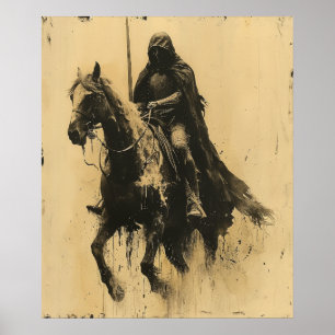 Poster médiéval Chevalier équitation