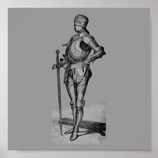 Poster médiéval du Chevalier (Devant)