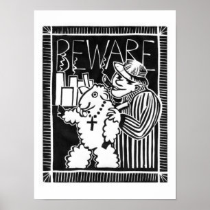 Poster Méfiez-vous des entreprises dans les vêtements des