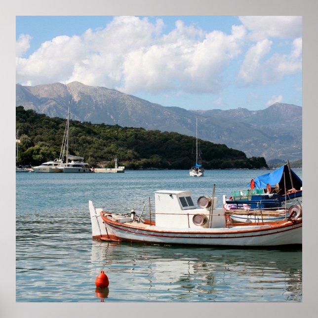 Poster Meganissi, carré de l'île grecque (Devant)