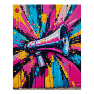 Poster Megaphone Madness: Bold Street Art Energy