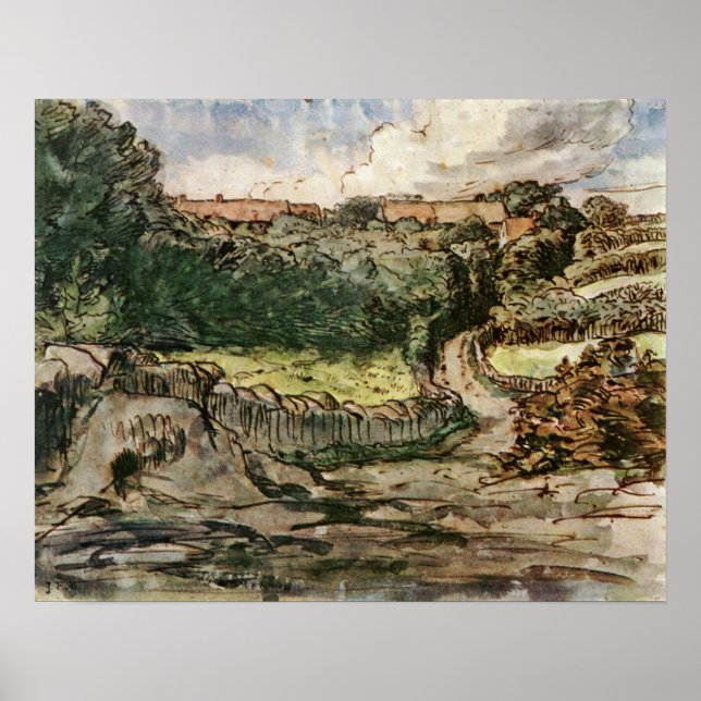 Poster Meierhof cousin par Jean-François Millet (Devant)
