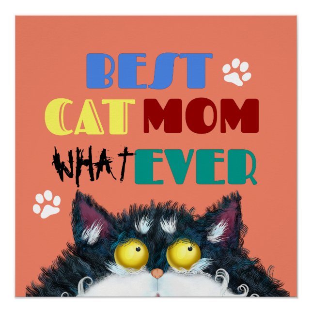 Poster Meilleur Cat Maman jamais | Amoureux de les chats  (Devant)