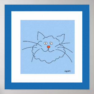 Poster meilleur chat bleu imprimé