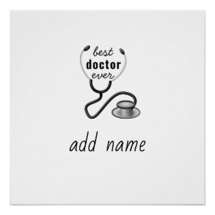Poster Meilleur Médecin Personnalisé Merci Médecin