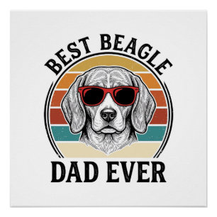 Poster Meilleur papa Beagle de tous les temps Design de t