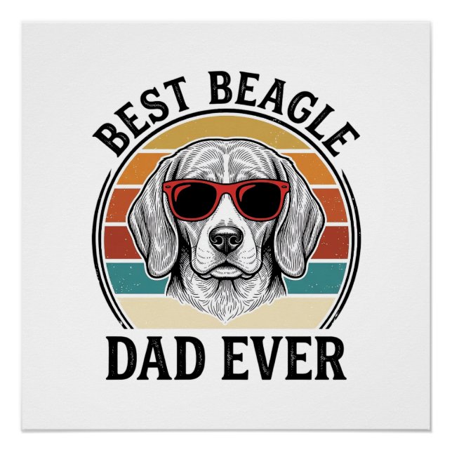 Poster Meilleur papa Beagle de tous les temps Design de t (Devant)