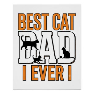 Poster Meilleur Papa Chat du Monde Design de Chemise Vint