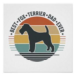 Poster Meilleur Papa Fox Terrier Ever Chemise Vintage Chi