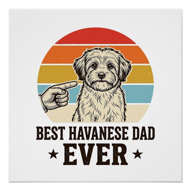 Poster Meilleur papa Havanese de tous les temps Design de (Devant)