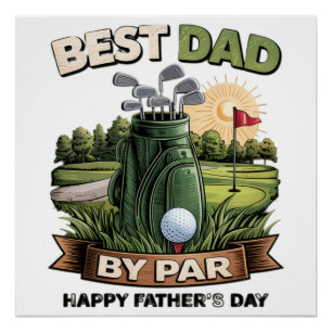 Poster Meilleur Papa Par Golf Papa Drôle