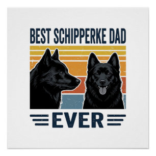 Poster Meilleur Papa Schipperke Jamais Design Vectoriel R